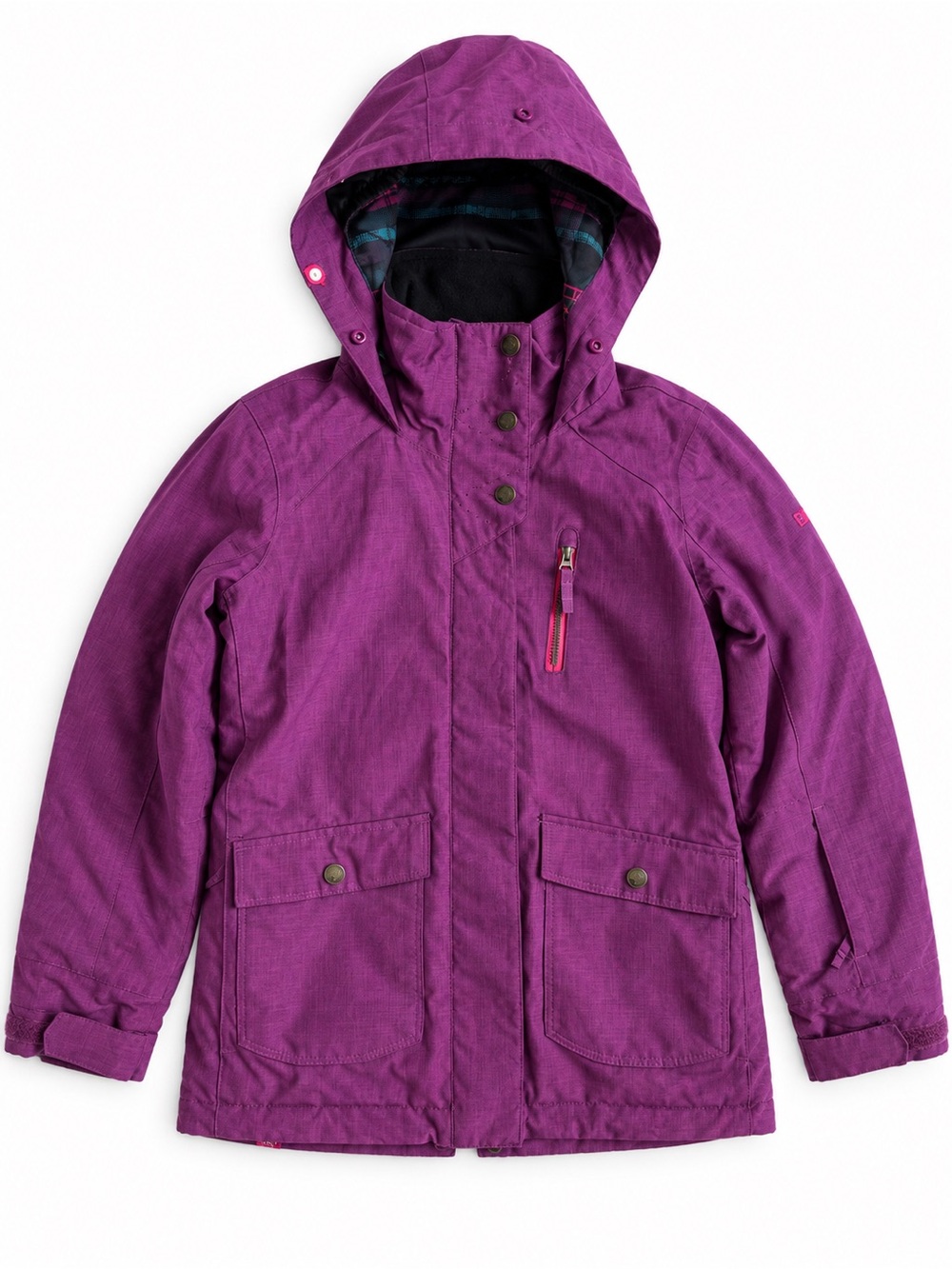 Roxy DryFlight Ski Snowboard Jacket Purple Hooded Winter Coat Girls 8 Small
